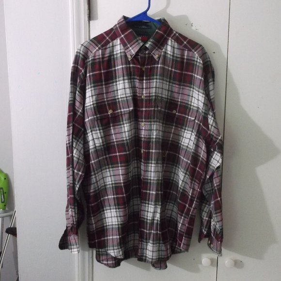 Tommy Hilfiger Other - Tommy Hilfiger Maroon Plaid Button Down Shirt M